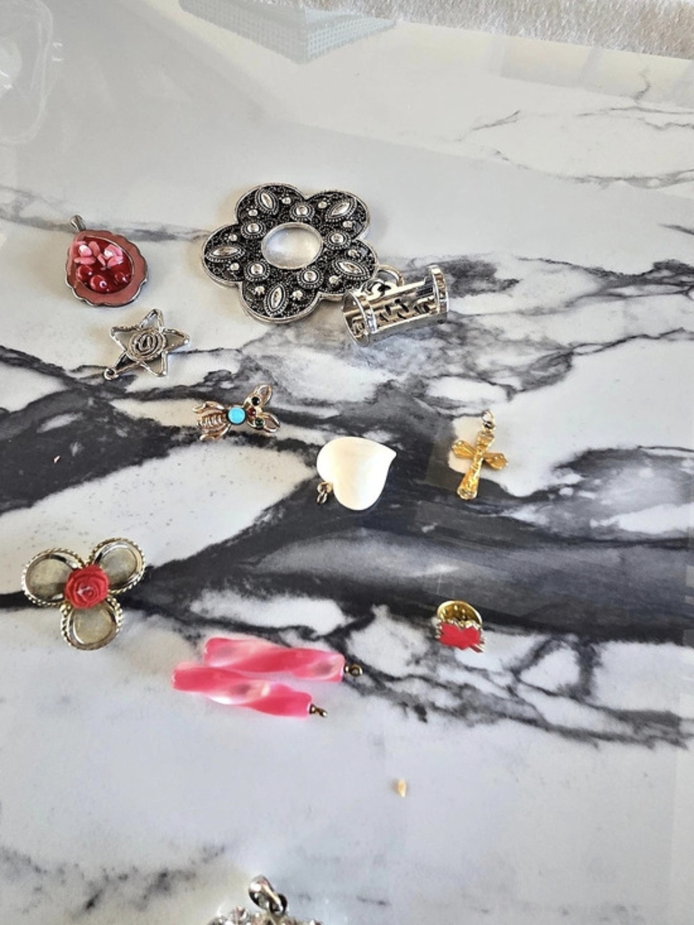 Vintage & Modern Mixed Craft Jewelry Lot 10 Pieces Pendants Charms Pins - Picture 2 of 15